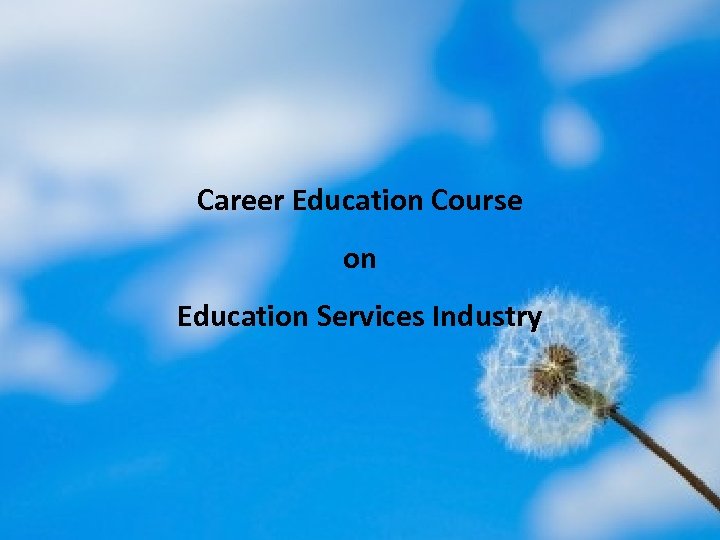 Career Education Course on Education Services Industry 