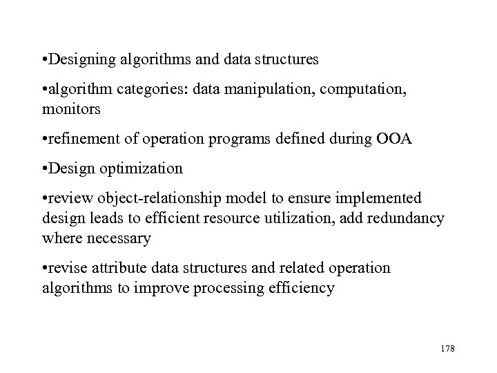  • Designing algorithms and data structures • algorithm categories: data manipulation, computation, monitors