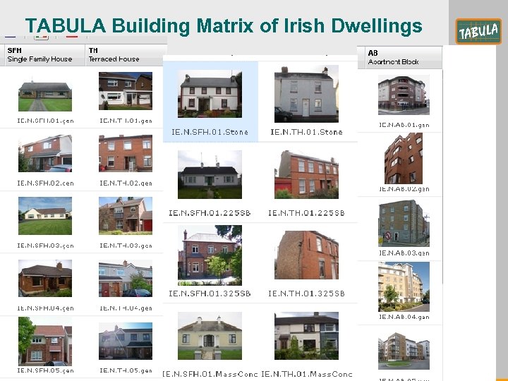 TABULA Building Matrix of Irish Dwellings 18 