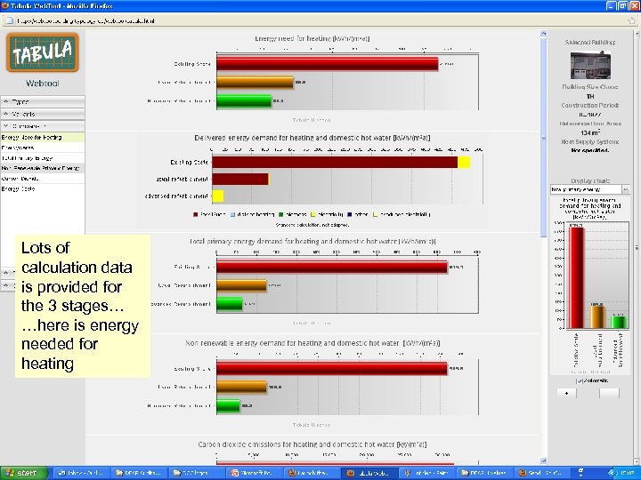 Lots of calculation data is provided for the 3 stages… …here is energy needed