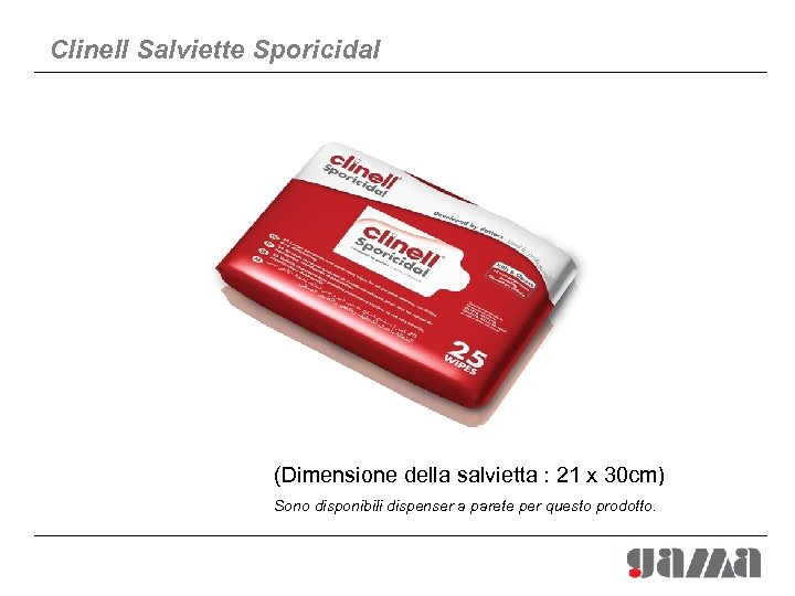 Clinell Salviette Sporicidal (Dimensione della salvietta : 21 x 30 cm) Sono disponibili dispenser