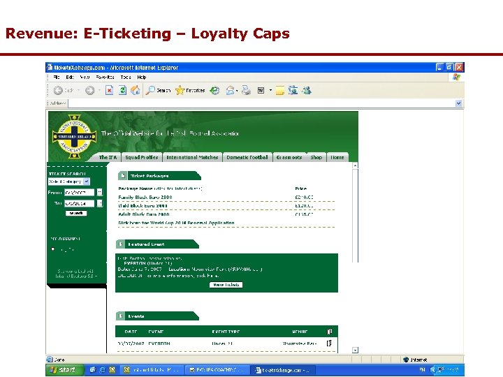 Revenue: E-Ticketing – Loyalty Caps 