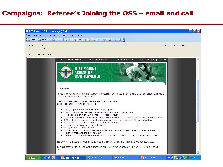 Campaigns: Referee’s Joining the OSS – email and call 