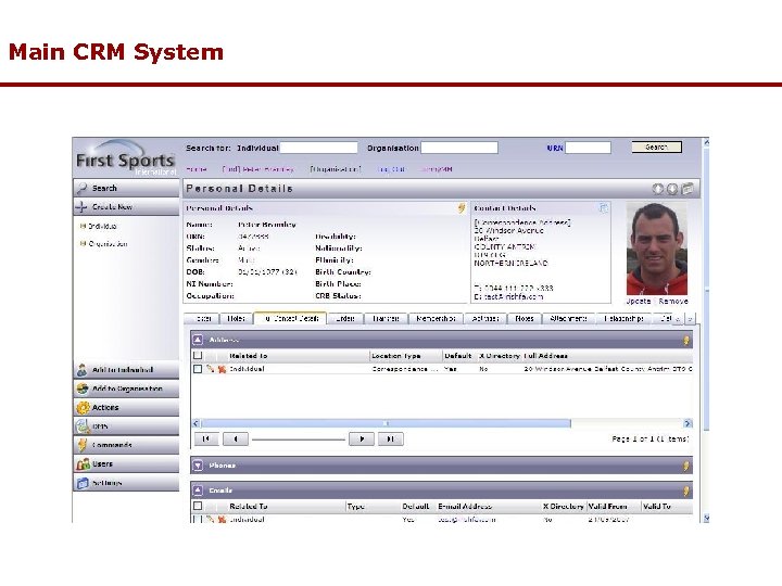 Main CRM System 