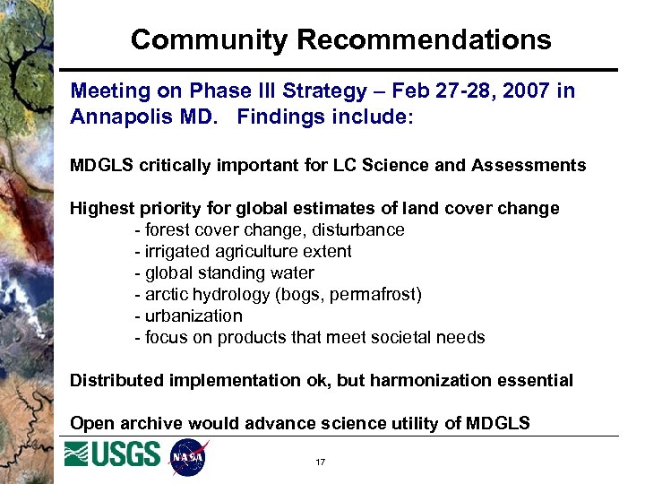 Community Recommendations Meeting on Phase III Strategy – Feb 27 -28, 2007 in Annapolis