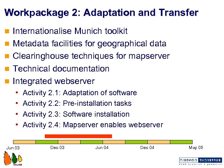 Workpackage 2: Adaptation and Transfer n n n Internationalise Munich toolkit Metadata facilities for