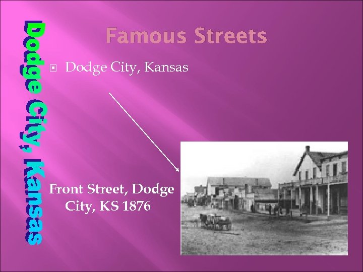 Famous Streets Dodge City, Kansas Front Street, Dodge City, KS 1876 