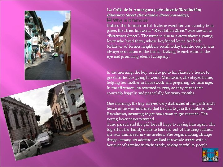 La Calle de la Amargura (actualmente Revolución) Bitterness Street (Revolution Street nowadays) & Why