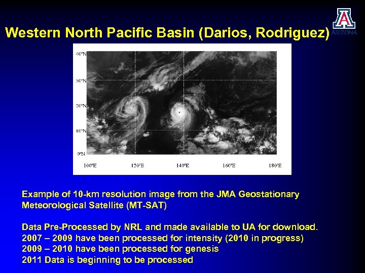 Western North Pacific Basin (Darios, Rodriguez) Example of 10 -km resolution image from the