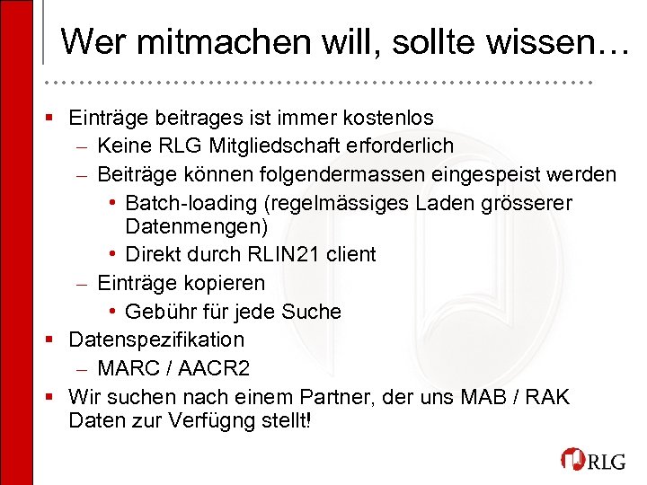 Wer mitmachen will, sollte wissen… • • • • • • • • •