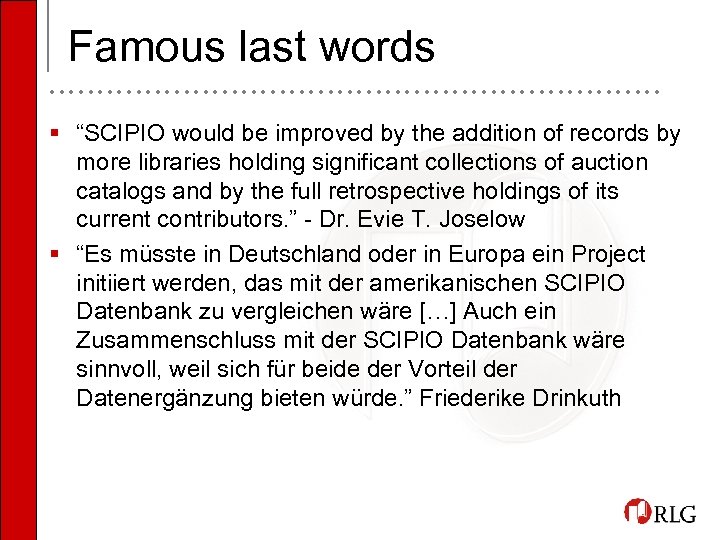 Famous last words • • • • • • • • • • •