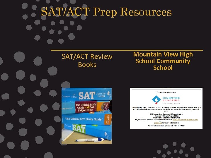 SAT/ACT Prep Resources SAT/ACT Review Books Mountain View High School Community School 