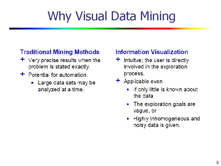 Why Visual Data Mining 5 