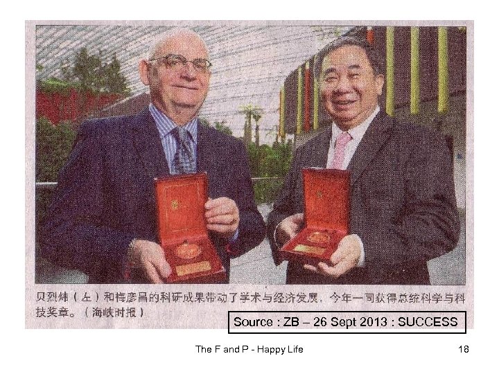 Source : ZB – 26 Sept 2013 : SUCCESS The F and P -