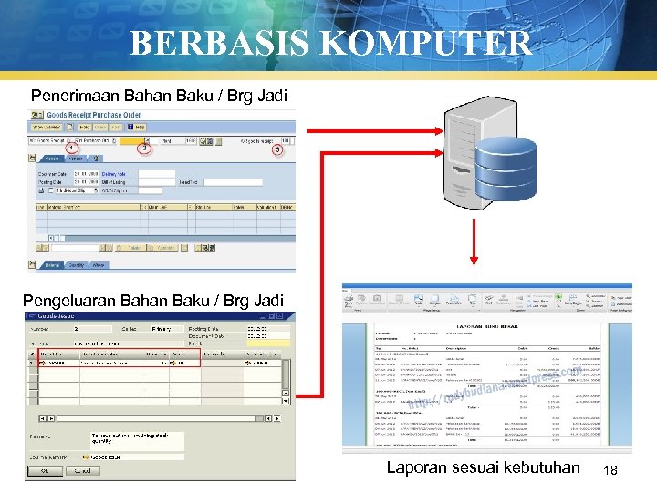 BERBASIS KOMPUTER Penerimaan Bahan Baku / Brg Jadi Pengeluaran Bahan Baku / Brg Jadi