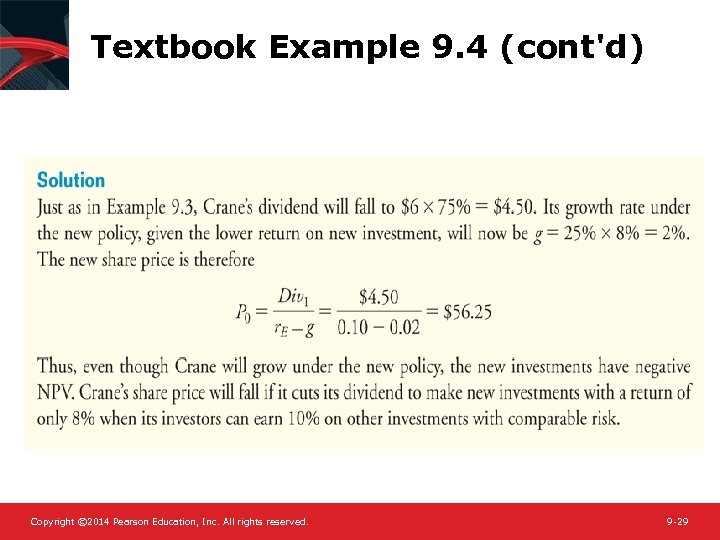 Textbook Example 9. 4 (cont'd) Copyright © 2014 Pearson Education, Inc. All rights reserved.