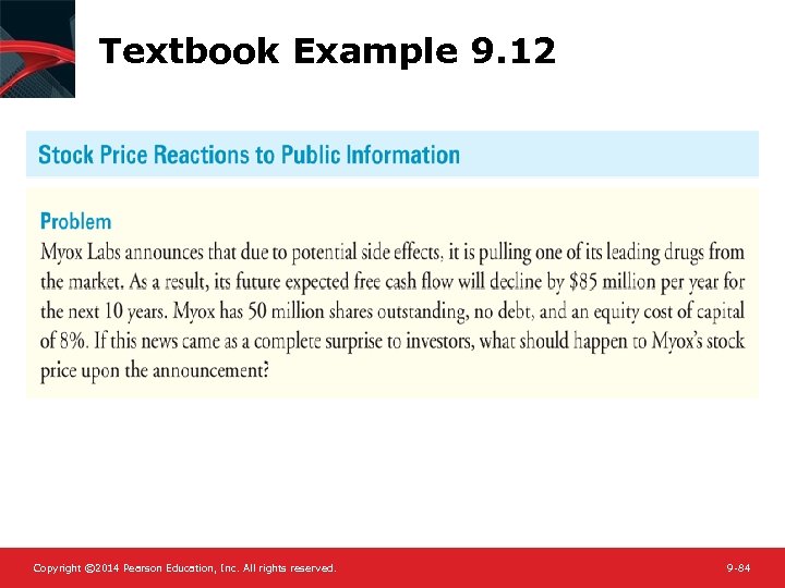 Textbook Example 9. 12 Copyright © 2014 Pearson Education, Inc. All rights reserved. 9