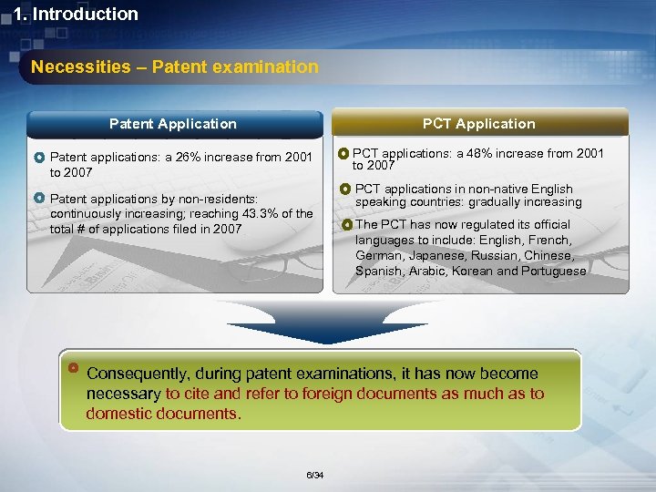 1. Introduction Necessities – Patent examination PCT Application Patent applications: a 26% increase from