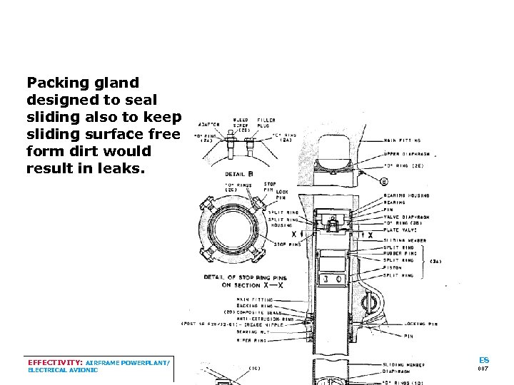 Packing gland designed to seal sliding also to keep sliding surface free form dirt