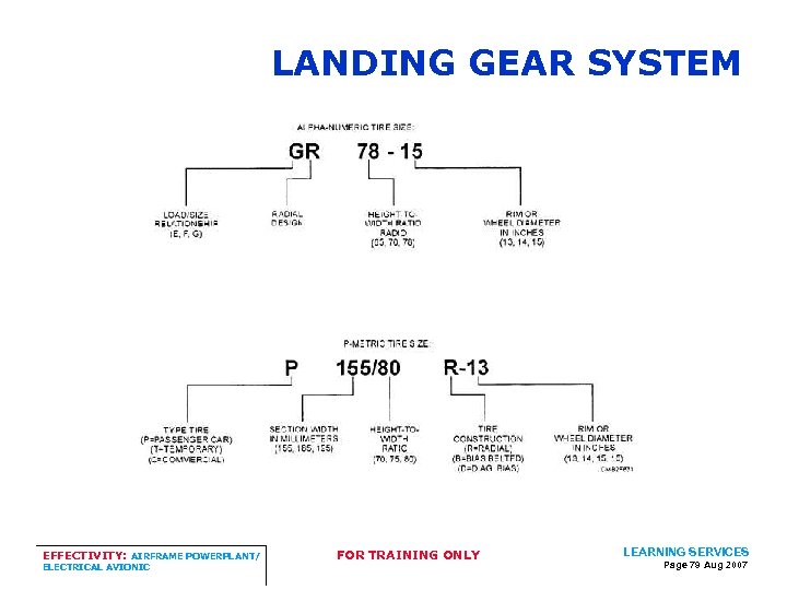 LANDING GEAR SYSTEM EFFECTIVITY: AIRFRAME POWERPLANT/ ELECTRICAL AVIONIC FOR TRAINING ONLY LEARNING SERVICES Page