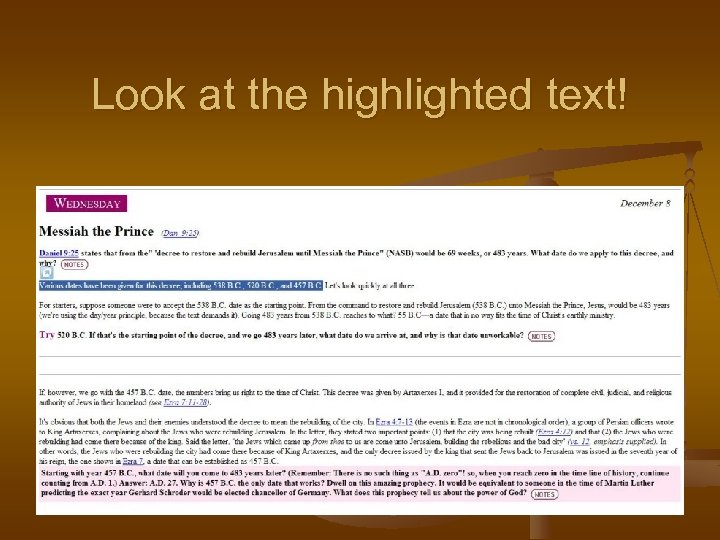 Look at the highlighted text! 