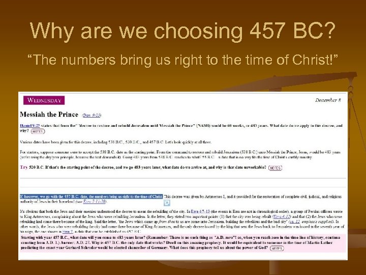 Why are we choosing 457 BC? “The numbers bring us right to the time