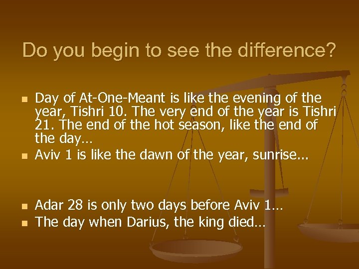 Do you begin to see the difference? n n Day of At-One-Meant is like