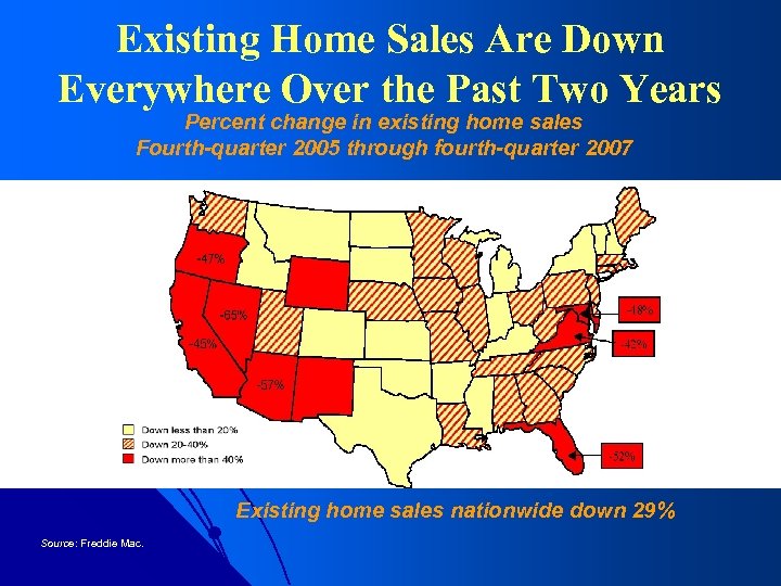 Existing Home Sales Are Down Everywhere Over the Past Two Years Percent change in