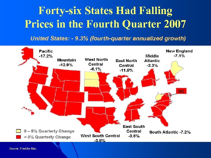 Forty-six States Had Falling Prices in the Fourth Quarter 2007 United States: - 9.