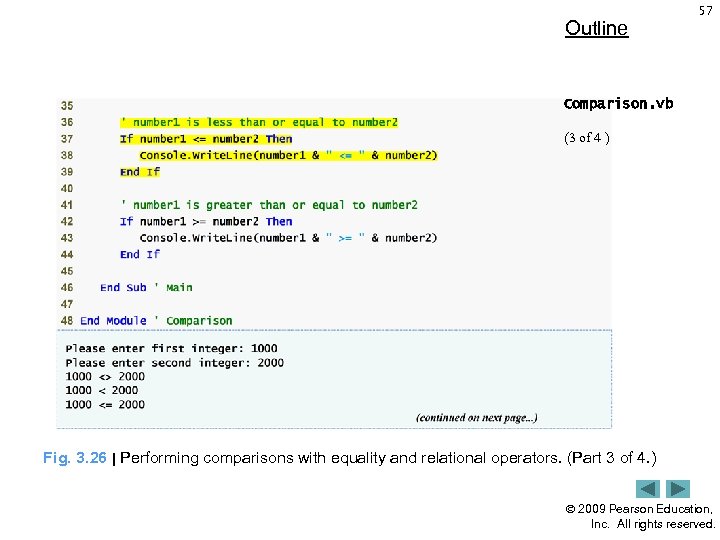 Outline 57 Comparison. vb (3 of 4 ) Fig. 3. 26 | Performing comparisons