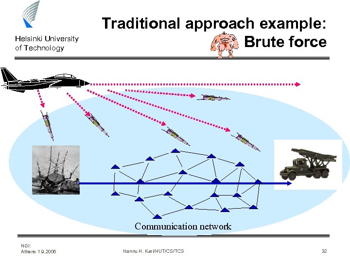 Helsinki University of Technology Traditional approach example: Brute force Communication network NGI: Athens 1.