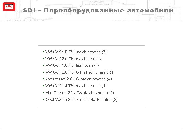 SDI – Переоборудованные автомобили B R C G A S E Q U I