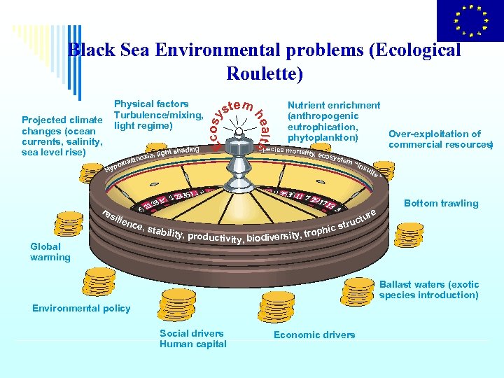 Black Sea Environmental problems (Ecological Roulette) H Global warming ia/an pox y Nutrient enrichment