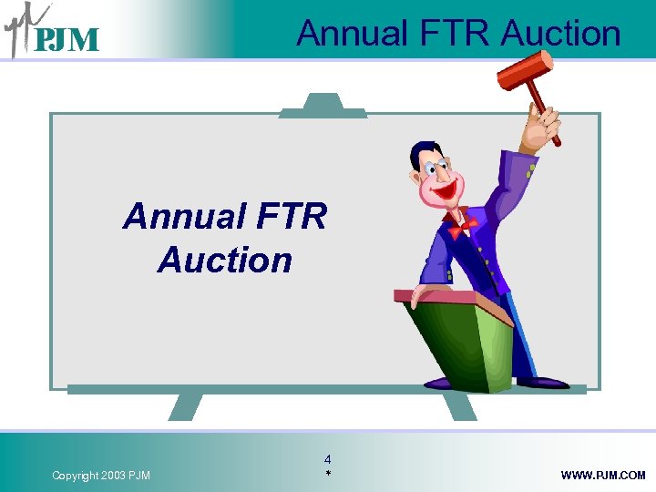 Annual FTR Auction Copyright 2003 PJM 4 * WWW. PJM. COM 