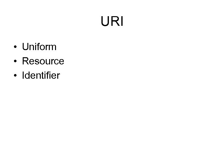 URI • Uniform • Resource • Identifier 