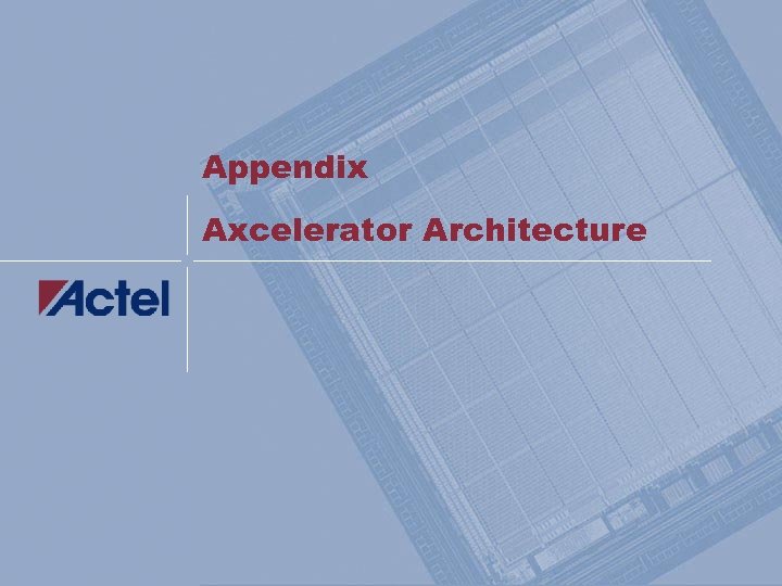 Appendix Axcelerator Architecture 