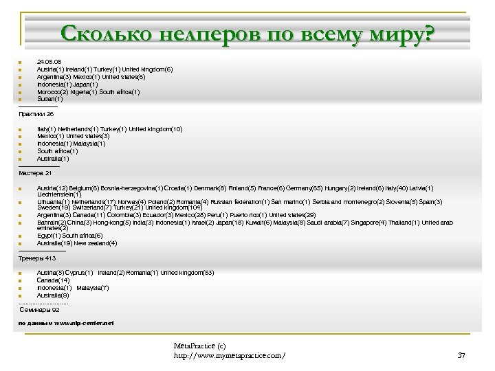 Сколько нелперов по всему миру? 24. 05. 08 Austria(1) Ireland(1) Turkey(1) United kingdom(6) n