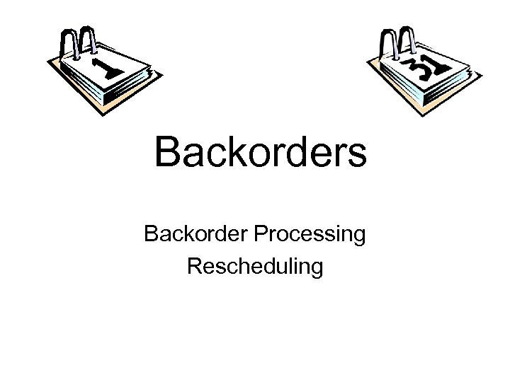 Backorders Backorder Processing Rescheduling 