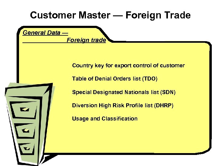 Customer Master — Foreign Trade General Data — Foreign trade Country key for export