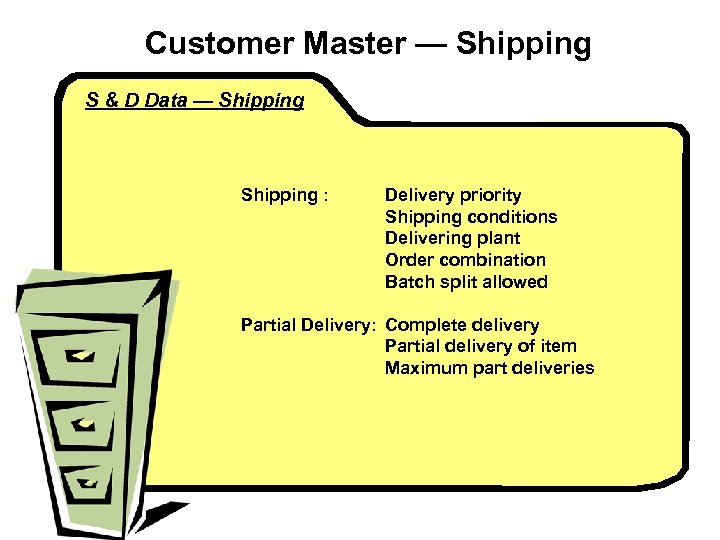 Customer Master — Shipping S & D Data — Shipping : Delivery priority Shipping