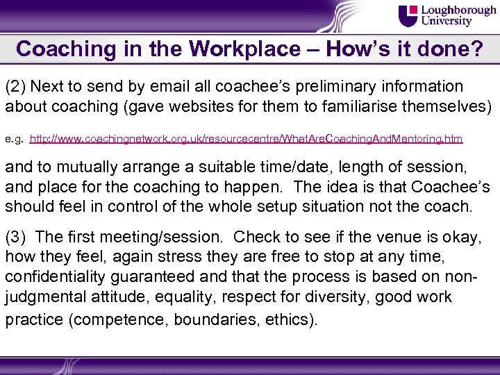 Coaching in the Workplace – How’s it done? (2) Next to send by email