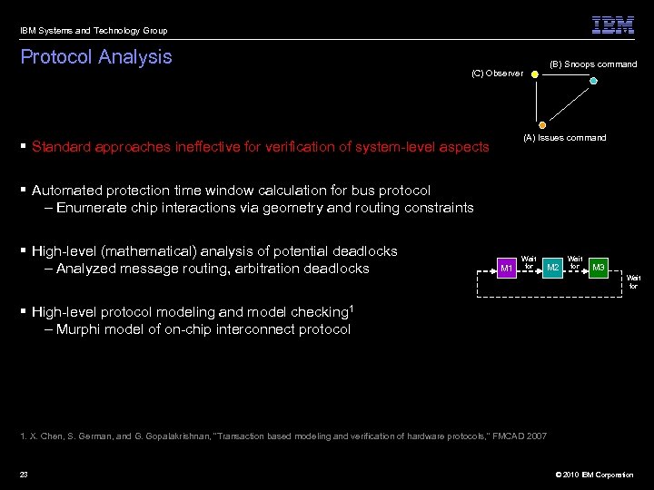 IBM Systems and Technology Group Protocol Analysis (B) Snoops command (C) Observer (A) Issues