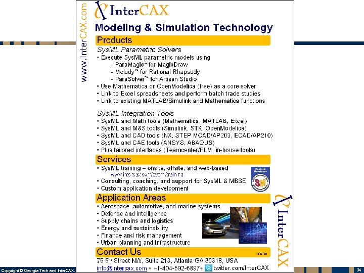 Inter. CAX Products & Services www. Inter. CAX. com Copyright © Georgia Tech and