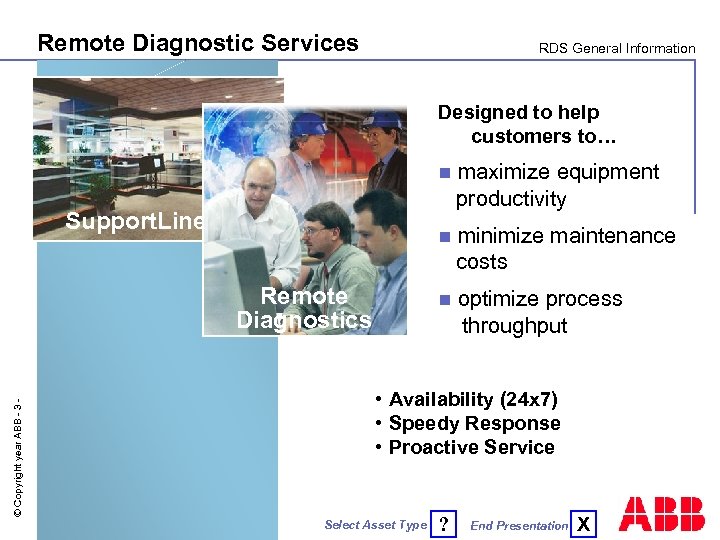 Remote Diagnostic Services RDS General Information Designed to help customers to… n n ©