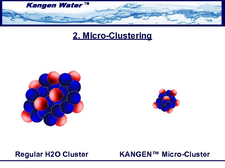 2. Micro-Clustering Regular H 2 O Cluster KANGEN™ Micro-Cluster 