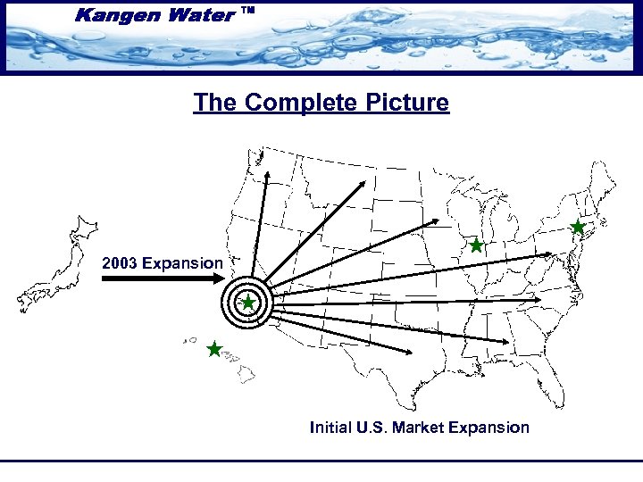 The Complete Picture 2003 Expansion Initial U. S. Market Expansion 