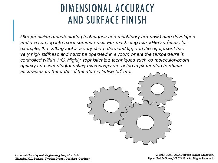 DIMENSIONAL ACCURACY AND SURFACE FINISH Ultraprecision manufacturing techniques and machinery are now being developed