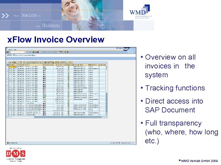x. Flow Invoice Overview • Overview on all invoices in the system • Tracking