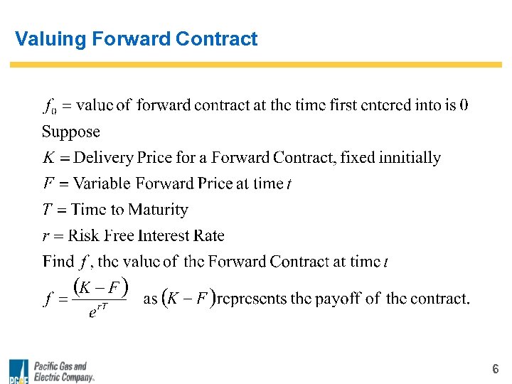 Valuing Forward Contract 6 