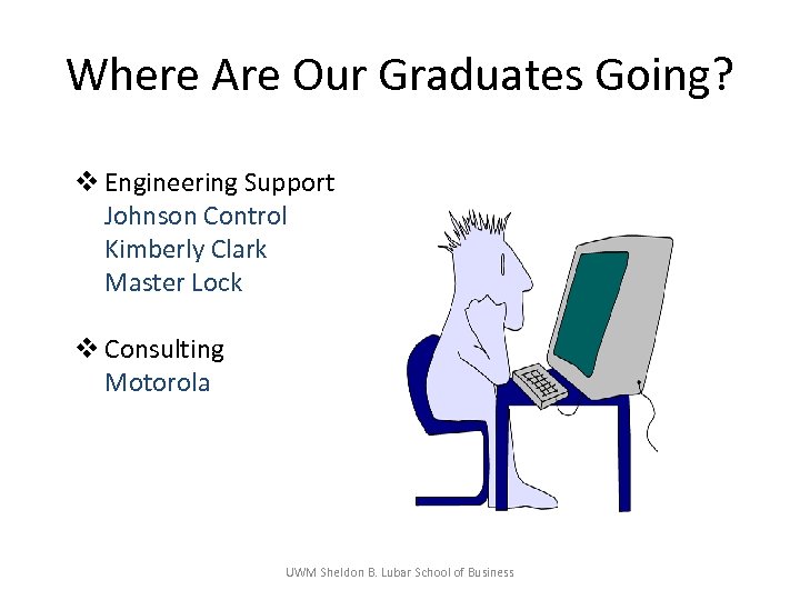 Where Are Our Graduates Going? v Engineering Support Johnson Control Kimberly Clark Master Lock